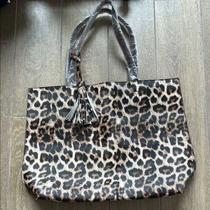 Leopard Print Reversible Tote Bag Vegan